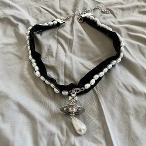 Vivienne Westwood Velvet Pearl Choker Vintage